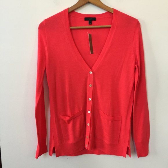 J Crew 100% Wool Navy Cardigan